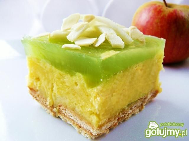 Szarlotka z galaretką na herbatnikach Szarlotka z galaretką na herbatnikach