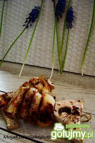 Szaszłyk ze szczupaka i pieczarek  Szaszłyk ze szczupaka i pieczarek