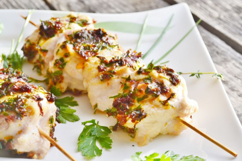 Szaszłyki drobiowe po grecku Szaszłyki drobiowe po grecku