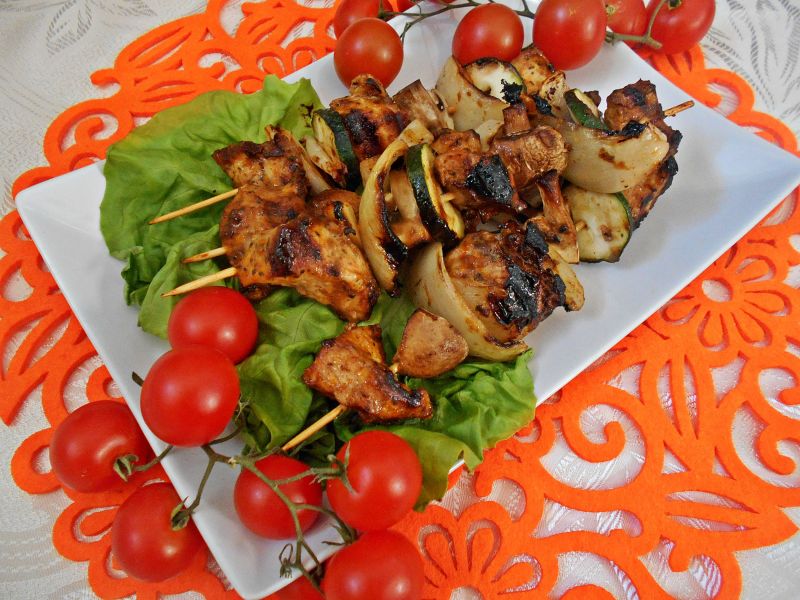 Szaszłyki drobiowe w kawie
