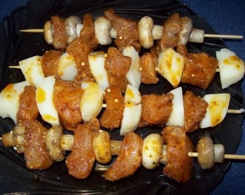 Szaszłyki drobiowo- ziemniaczane