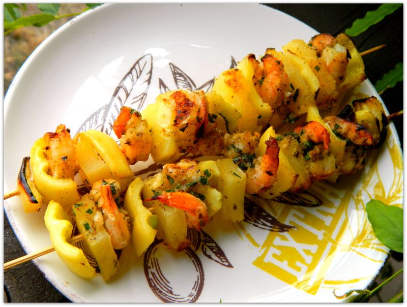 Szaszłyki krewetkowe