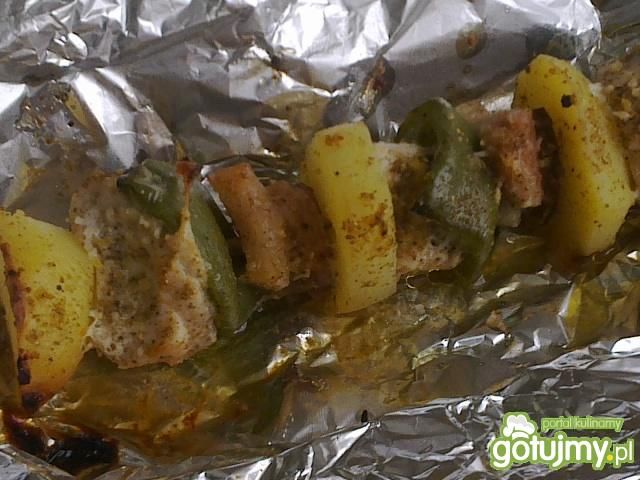 Szaszłyki pieczone w sreberkach 