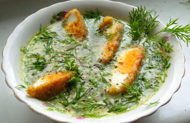 Szczawiowa z panierowanym jajkiem Szczawiowa z panierowanym jajkiem