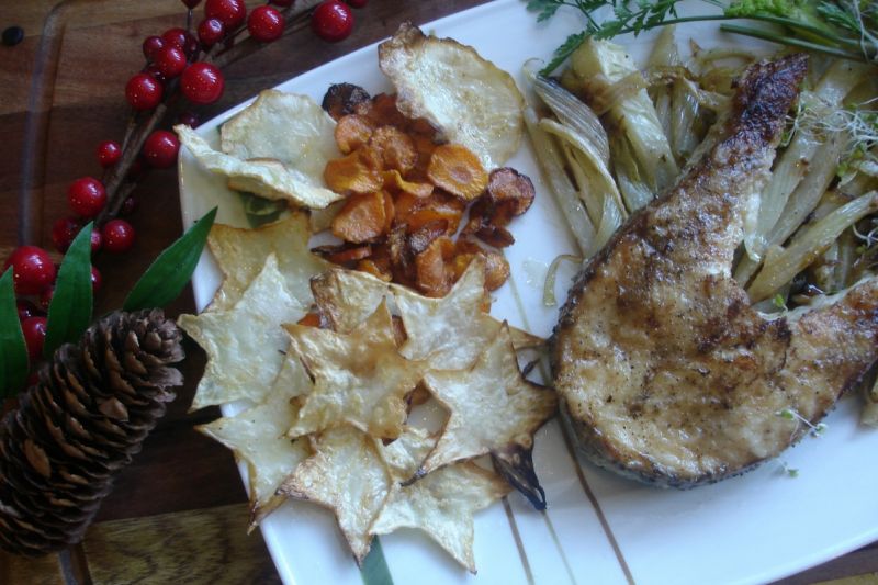 Szczupak na fenkułowo-porowej pierzynce   Szczupak na fenkułowo-porowej pierzynce