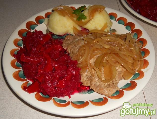 Sznycelki schabowe z cebulką Sznycelki schabowe z cebulką