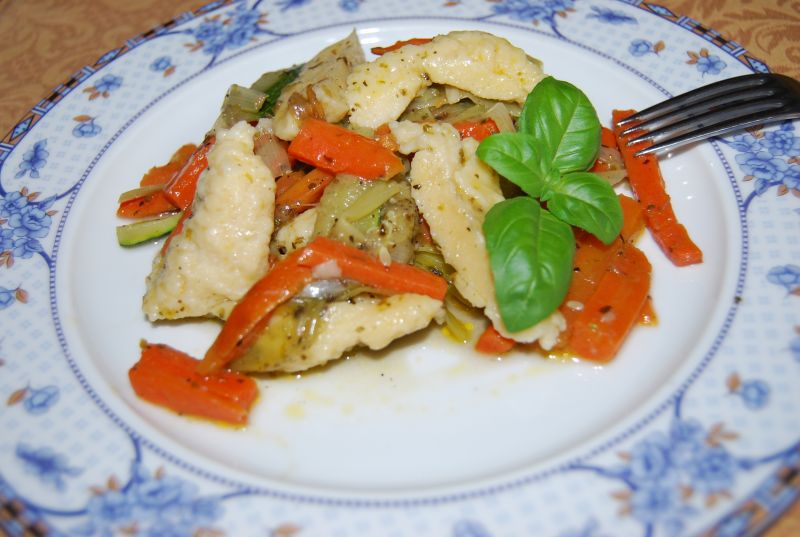 Szpecle alzackie  z warzywami 