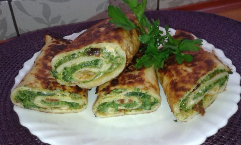 Szpinak w naleśnikach