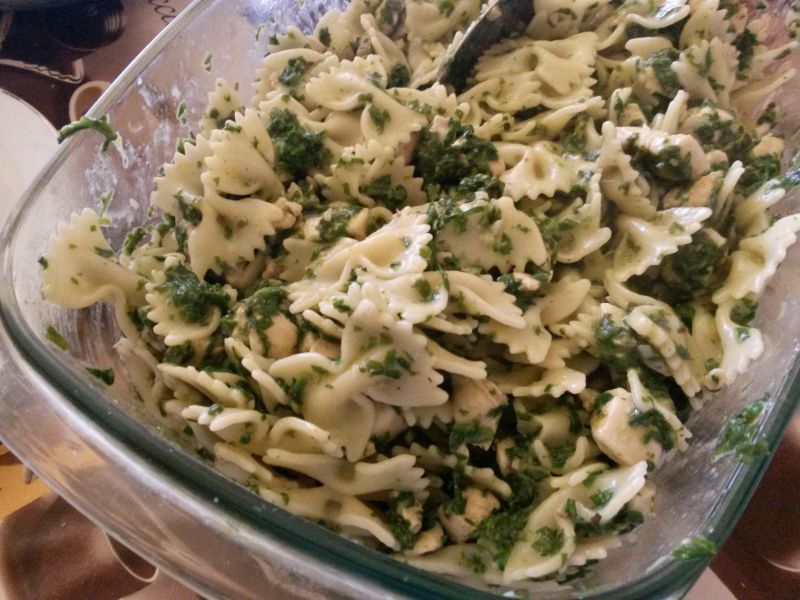 Makaron ze szpinakiem z kurczakiem