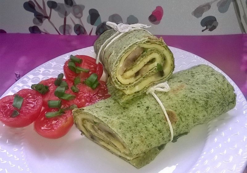 Szpinakowe wrapy śniadaniowe