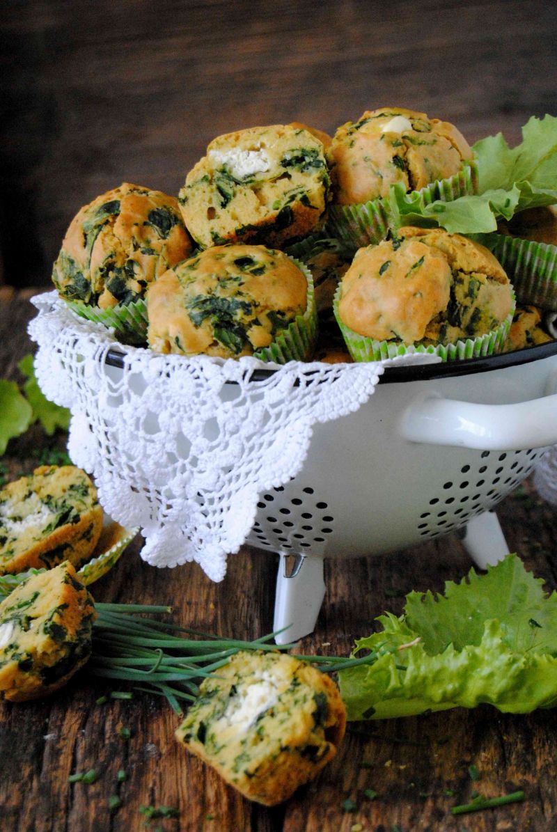 Szpinakowe, wytrawne muffinki