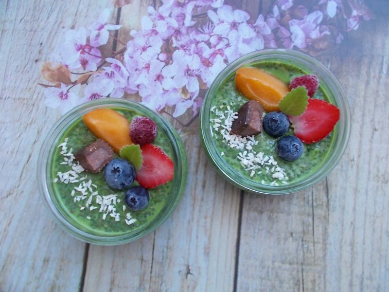 Szpinakowy pudding chia