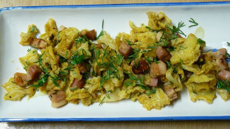 Szybka kapusta włoska zasmażana Szybka kapusta włoska zasmażana