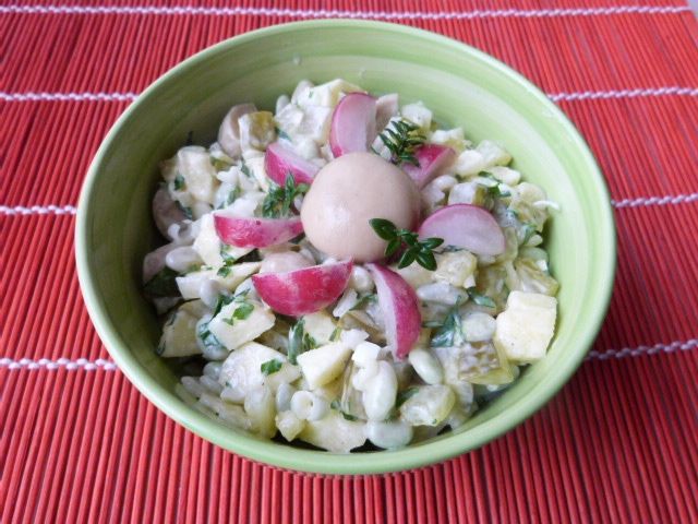 Szybka sałatka z fasoli i pieczarek Szybka sałatka z fasoli i pieczarek