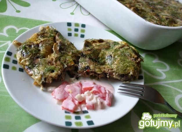 Szybka zapiekanka-omlet z pieczarkami Szybka zapiekanka-omlet z pieczarkami
