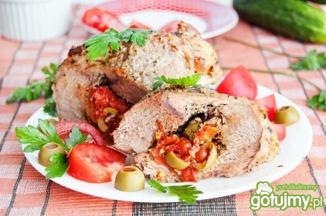 Szynka pieczona z mozzarellą, pomidorami Szynka pieczona z mozzarellą, pomidorami