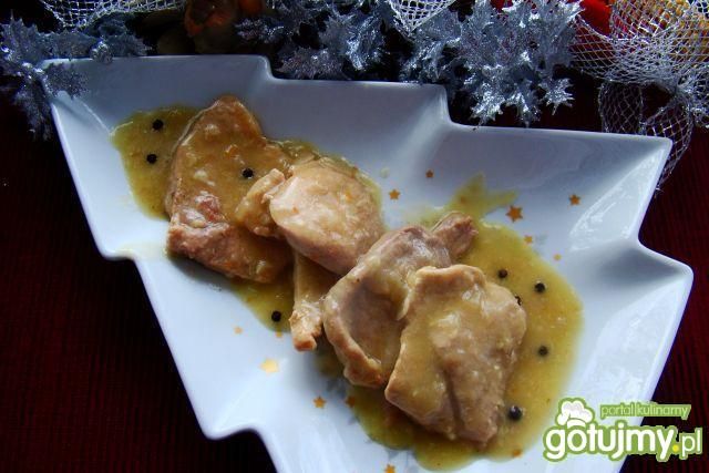 Szynka w sosie cebulowym z pieprzem  Szynka w sosie cebulowym z pieprzem