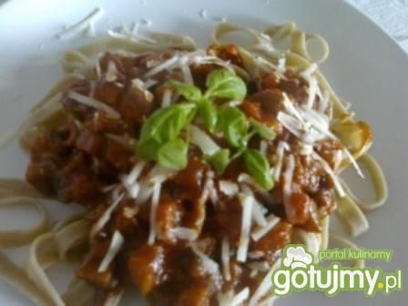 Tagliatelle z bakłażanem.