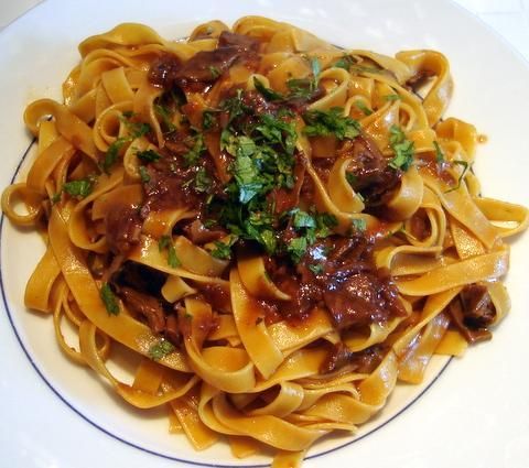 Tagliatelle z suszonymi grzybami.