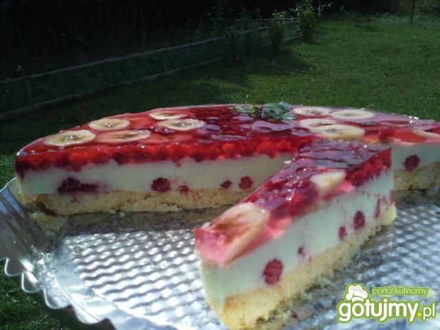 Tarta bananowo-malinowa Tarta bananowo-malinowa