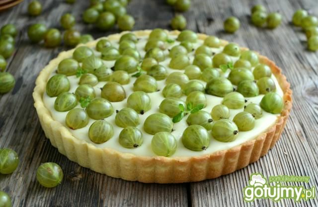 Tarta budyniowa z agrestem Tarta budyniowa z agrestem