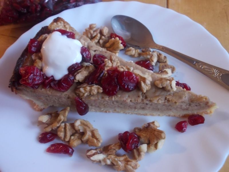 Tarta dyniowa z żurawiną i orzechami włoskimi