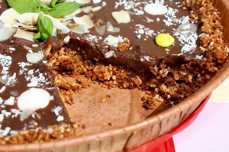 Tarta kokosowo-migdałowa z kremem czekoladowym