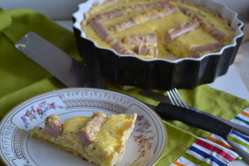 Tarta na oleju z białą kiełbasą