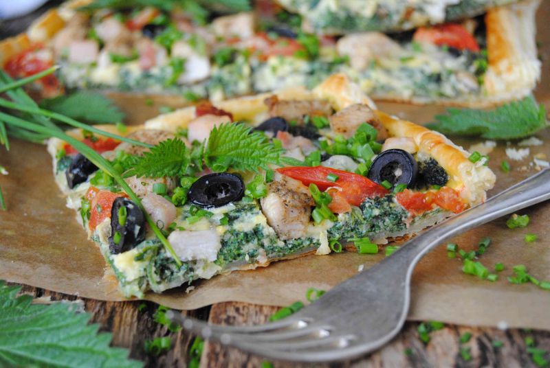 Tarta pokrzywowa na cieście francuskim