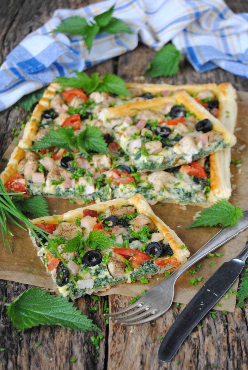 Tarta pokrzywowa na cieście francuskim