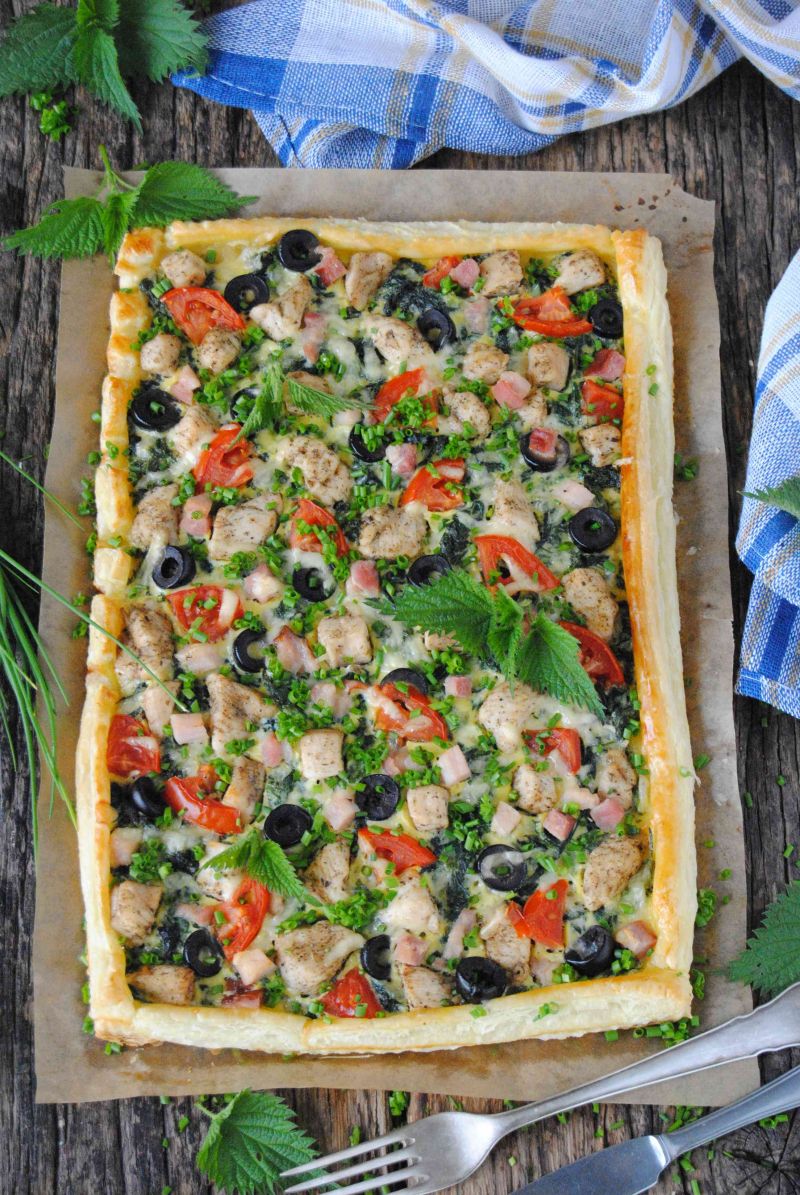 Tarta pokrzywowa na cieście francuskim