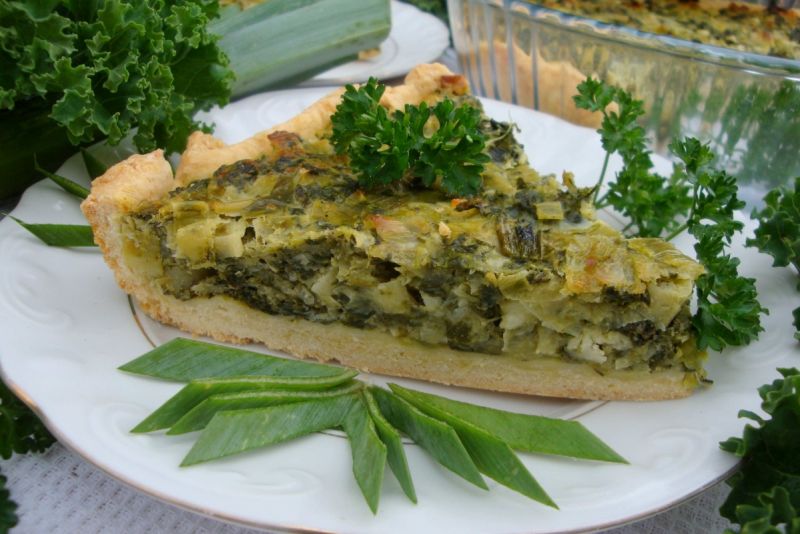 Tarta porowo - jarmużowa  Tarta porowo - jarmużowa