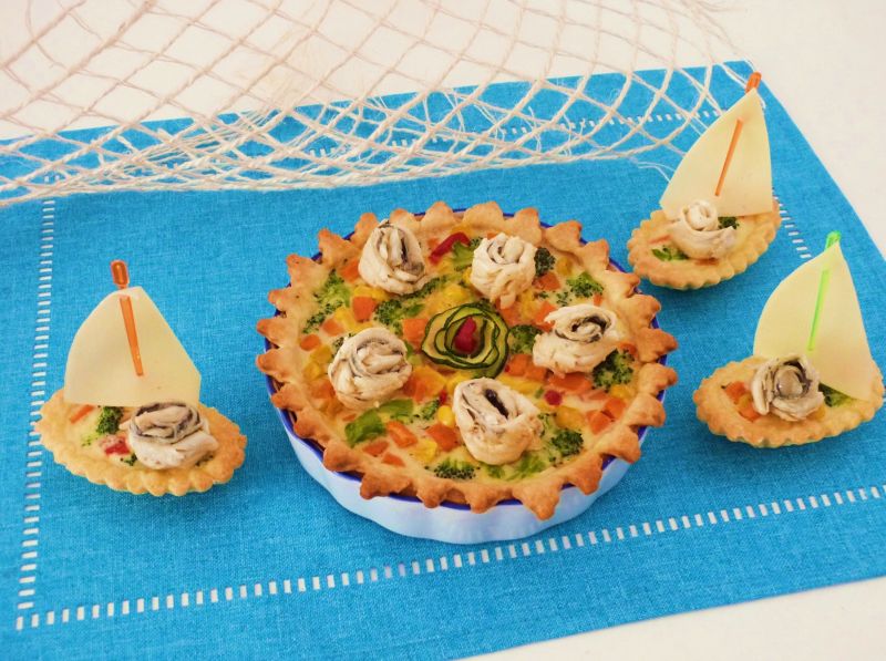 Tarta warzywna ze śledziami