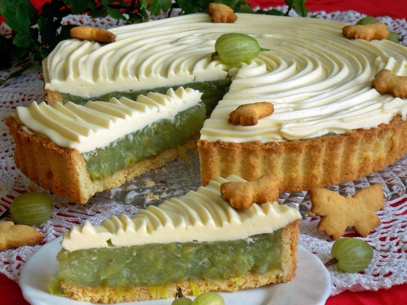 Tarta z agrestem i kremem czekoladowym Tarta z agrestem i kremem czekoladowym