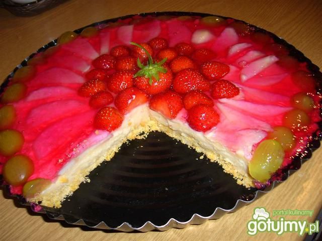 Tarta z budyniem i owocami wyśmienita