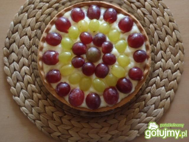 Tarta z budyniem i winogronami Tarta z budyniem i winogronami