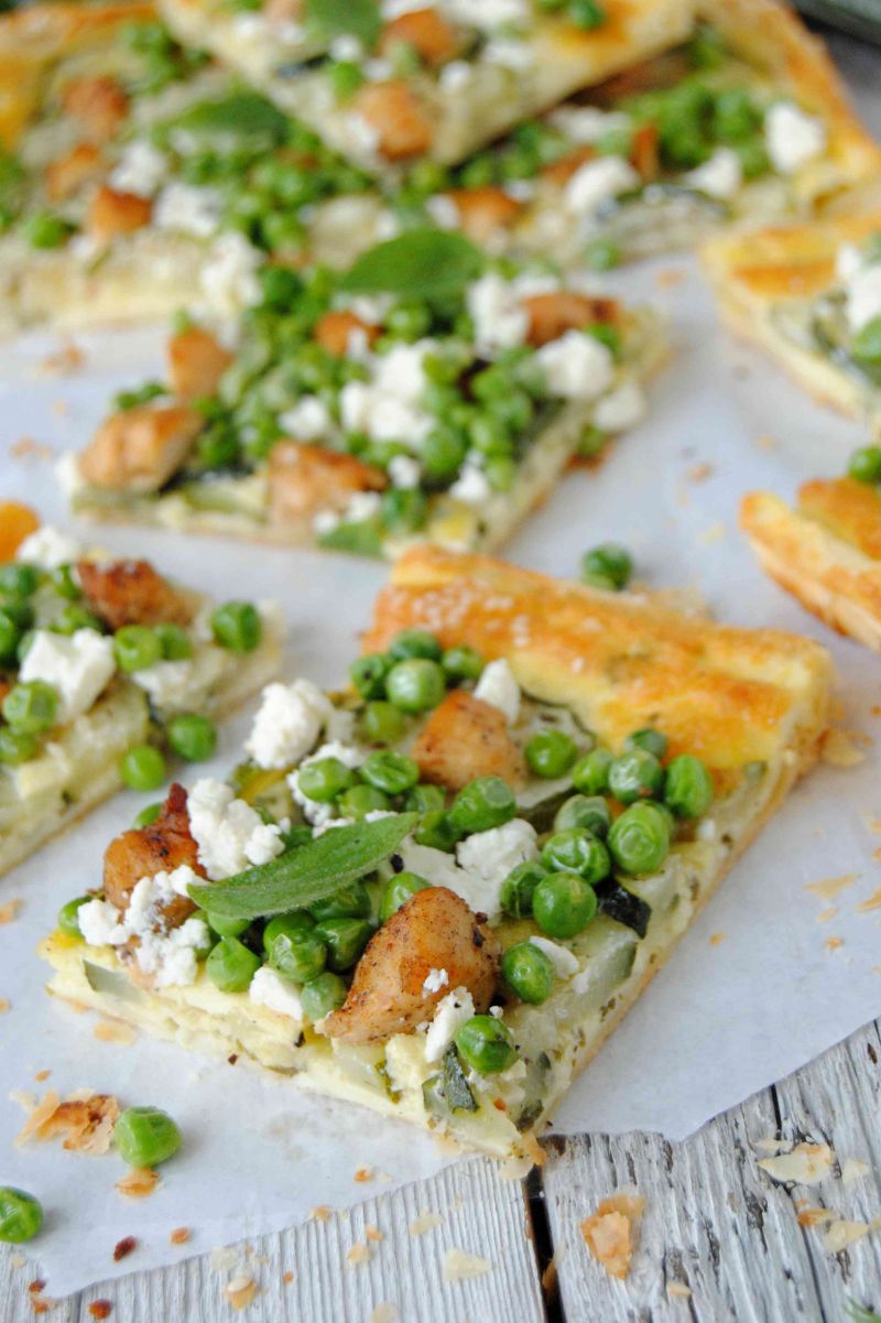 Tarta z cukinią i zielonym groszkiem