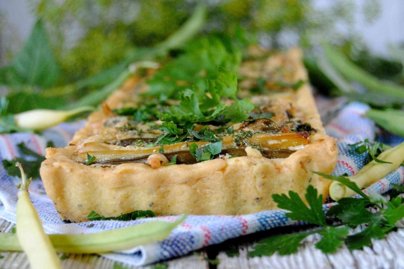 Tarta z fasolką szparagową  Tarta z fasolką szparagową