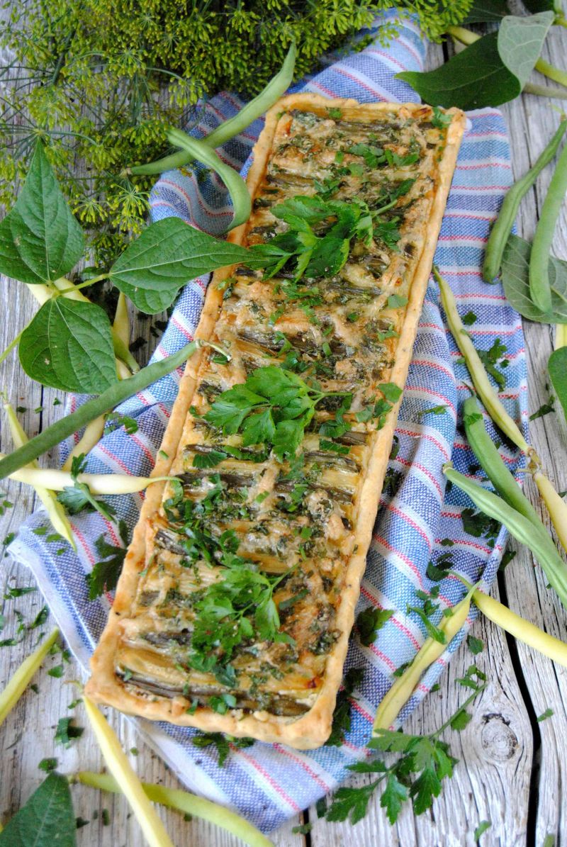 Tarta z fasolką szparagową  Tarta z fasolką szparagową