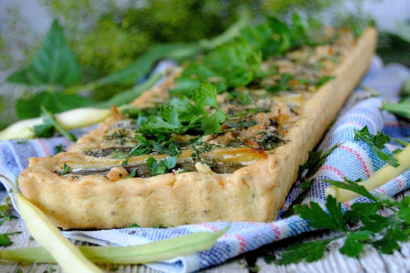 Tarta z fasolką szparagową  Tarta z fasolką szparagową