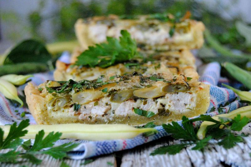 Tarta z fasolką szparagową  Tarta z fasolką szparagową