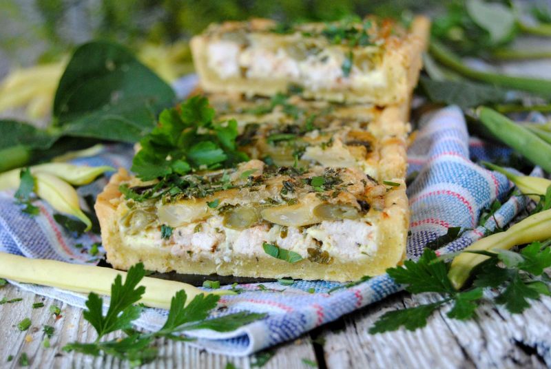 Tarta z fasolką szparagową  Tarta z fasolką szparagową