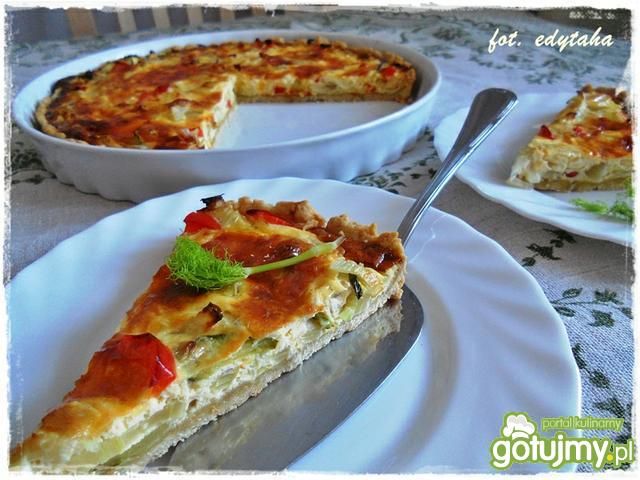 Tarta z fenkułem i porem