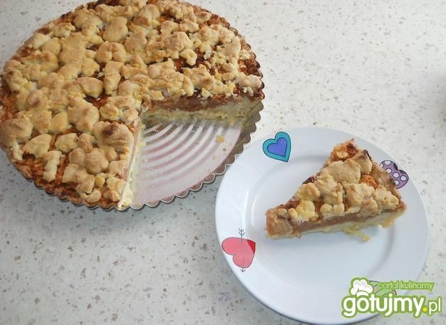 Tarta z jabłkami cynamonem i kruszonką Tarta z jabłkami cynamonem i kruszonką