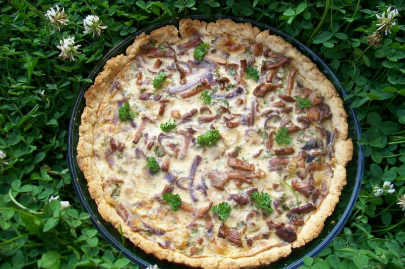 Tarta z kurkami i cebulą