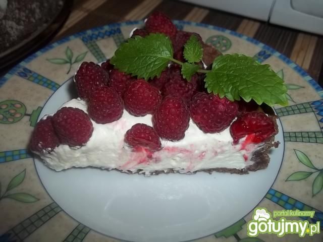 Tarta z malinami i mascarpone Tarta z malinami i mascarpone