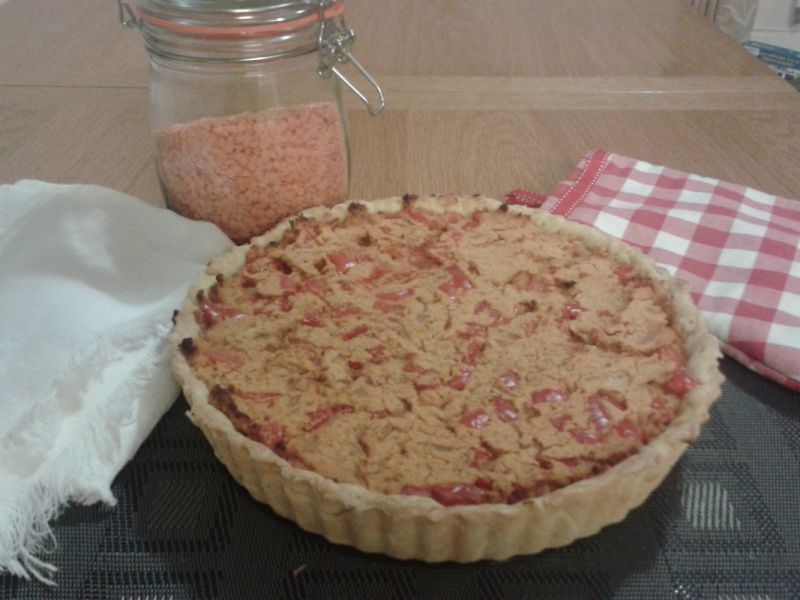 Tarta z soczewicą i czerwoną papryką Tarta z soczewicą i czerwoną papryką