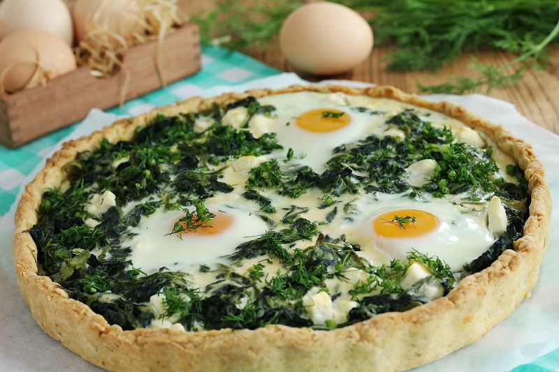 Tarta ze szpinakiem i jajem Tarta ze szpinakiem i jajem