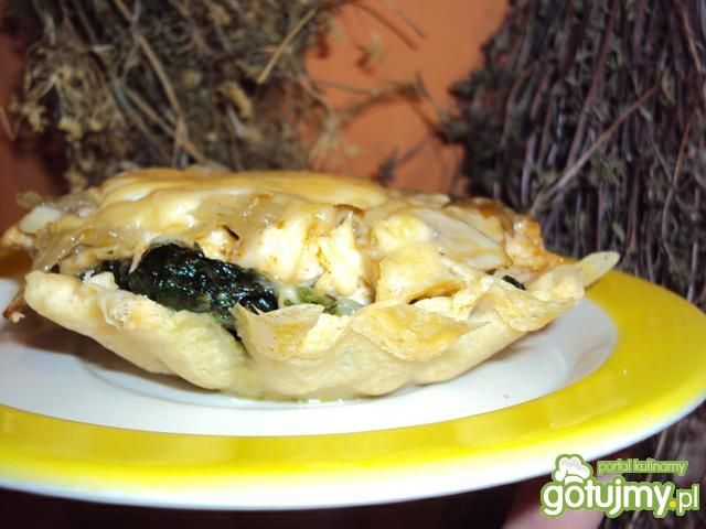 Tartaletki ze szpinakowo-kurczakowe