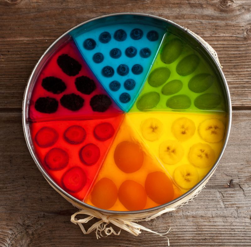 Tęczowy sernik na zimno